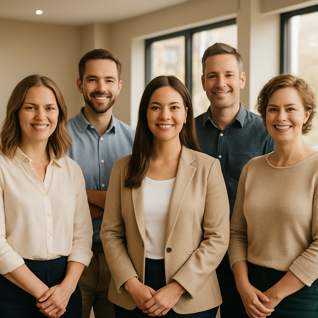 The RentalCo property management team together in their Townsville office.